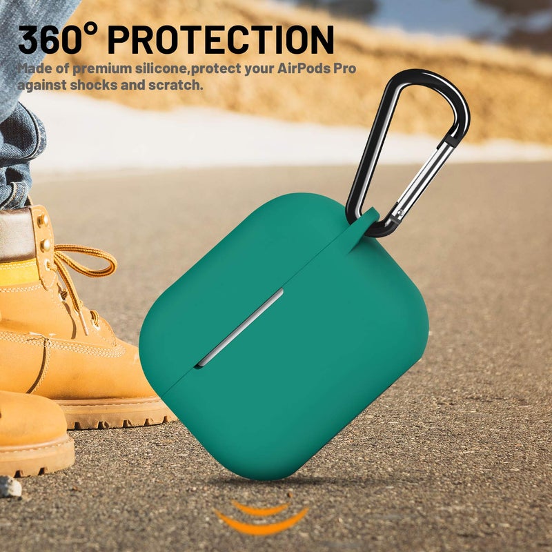 ATUAT for AirPods Pro 1st/2nd Generation Case Cover, Protective Silicone Skin Accessories with Keychain for Women Men for Apple AirPods Pro 2019/2022 Charging Case,Front LED Visible-Sea - Image 5